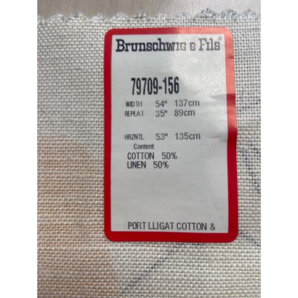 Brunschwig & Fils "Port Lligat" fabric flowers vintage swatch 28 x 32 - Picture 5 of 7